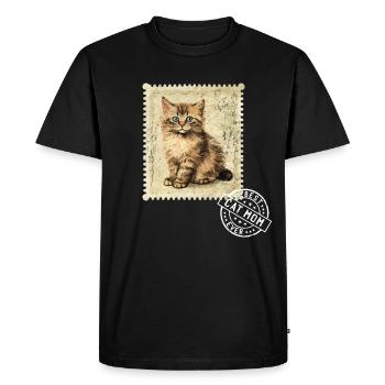 Chat Maman Chat Chat Timbre Chat Mamans - T-shirt Premium bio Homme - noir - Devant - Nico (187cm)
