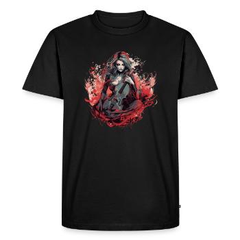 Violoncelliste, violoncelliste-musicien, gothique-sorcellerie - T-shirt Premium bio Homme - noir - Devant - Nico (187cm)