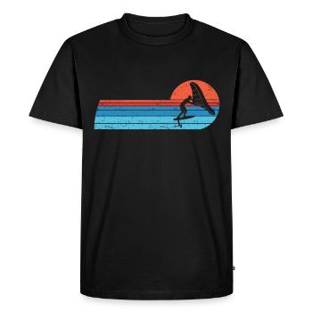 Wingfoil Surfer Wingfoiling Hydrofoil Vintage - Men's Premium Organic T-Shirt - black - Front - Nico (187cm)