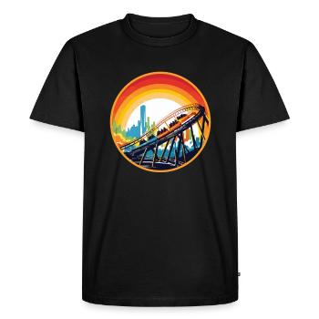 Parc D’attractions, Foire, Fête foraine, Fête foraine - T-shirt Premium bio Homme - noir - Devant - Nico (187cm)