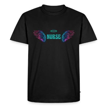 Infirmière soignante - T-shirt Premium bio Homme - noir - Devant - Nico (187cm)