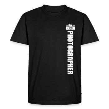 Photographe de paysage, Appareil photo, Photographe de nature - T-shirt Premium bio Homme - noir - Devant - Nico (187cm)
