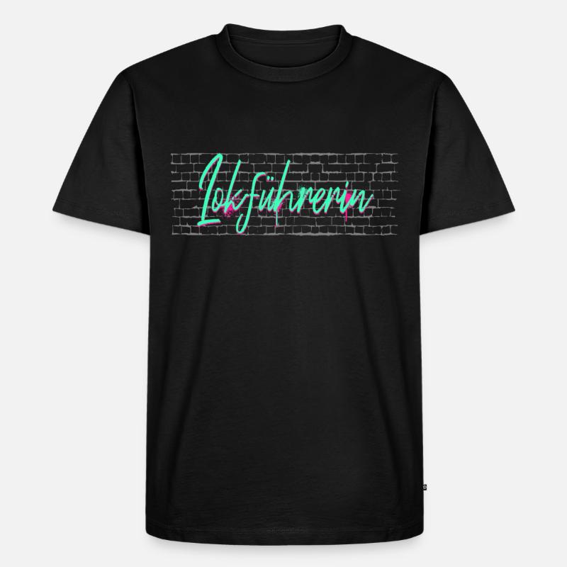 Eisenbahner Abschluss-Geschenk Lokführerin - Männer Premium Bio T-Shirt - Schwarz