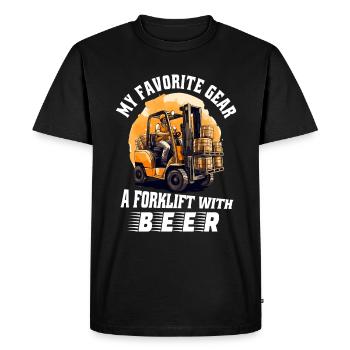 Conducteur de chariot élévateur Gestionnaire d’entrepôt Ist Drôle - T-shirt Premium bio Homme - noir - Devant - Nico (187cm)