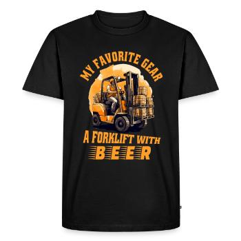 Conducteur de chariot élévateur Gestionnaire d’entrepôt Ist Drôle - T-shirt Premium bio Homme - noir - Devant - Nico (187cm)