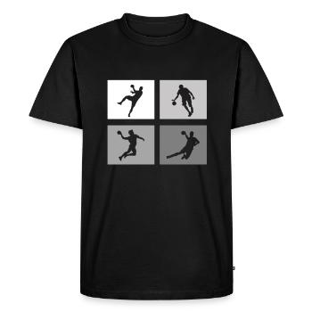 Joueur de handball Handball Ballon Jeu de handball - T-shirt Premium bio Homme - noir - Devant - Nico (187cm)