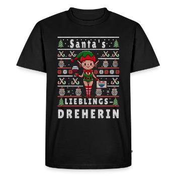 Ugly Christmas SANTA'S FAVORITE TURNER - Men's Premium Organic T-Shirt - black - Front - Nico (187cm)