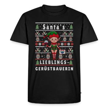Noël moche LE CONSTRUCTEUR D’ÉCHAFAUDAGES PRÉFÉRÉ DU PÈRE NOËL - T-shirt Premium bio Homme - noir - Devant - Nico (187cm)
