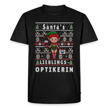 Noël moche L’OPTICIEN PRÉFÉRÉ DU PÈRE NOËL - T-shirt Premium bio Homme - noir - Devant - Nico (187cm)