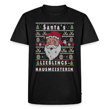 Ugly Christmas SANTA'S FAVORITE CARETAKER - Men's Premium Organic T-Shirt - black - Front - Nico (187cm)