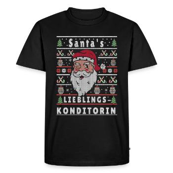 Ugly Christmas SANTAS FAVORITE Pastry Chef - Men's Premium Organic T-Shirt - black - Front - Nico (187cm)
