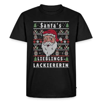 Noël laid Père Noël PRÉFÉRÉ Peintre - T-shirt Premium bio Homme - noir - Devant - Nico (187cm)