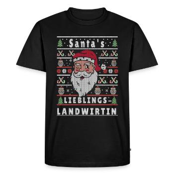 Noël moche LE FERMIER PRÉFÉRÉ DU PÈRE NOËL - T-shirt Premium bio Homme - noir - Devant - Nico (187cm)