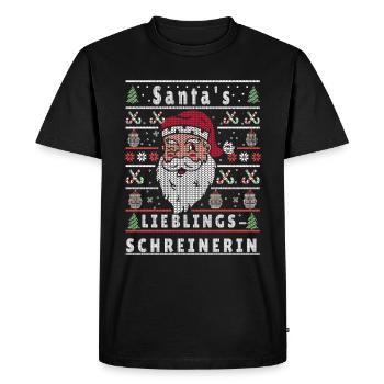 Noël moche LE CHARPENTIER PRÉFÉRÉ DU PÈRE NOËL - T-shirt Premium bio Homme - noir - Devant - Nico (187cm)