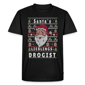 Noël moche DROGUISTE PRÉFÉRÉ DU PÈRE NOËL - T-shirt Premium bio Homme - noir - Devant - Nico (187cm)