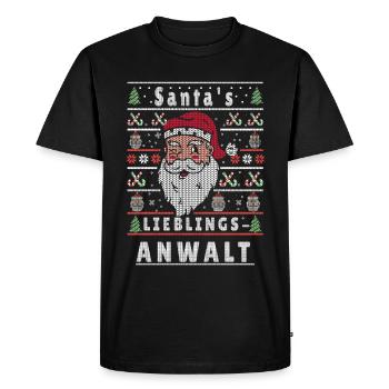Noël laid Père Noël PRÉFÉRÉ Avocat - T-shirt Premium bio Homme - noir - Devant - Nico (187cm)