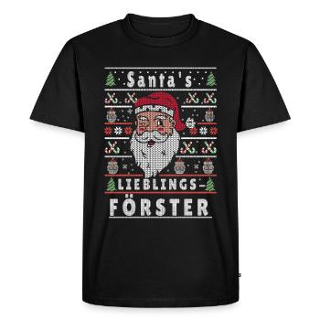 Ugly Christmas SANTA'S FAVORITE FORESTER - Men's Premium Organic T-Shirt - black - Front - Nico (187cm)