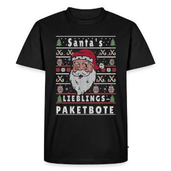 Noël moche LE TRANSPORTEUR DE COLIS PRÉFÉRÉ DU PÈRE NOËL - T-shirt Premium bio Homme - noir - Devant - Nico (187cm)