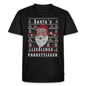 Ugly Christmas SANTA'S FAVORITE PARQUET LAYER - Men's Premium Organic T-Shirt - black - Front - Nico (187cm)