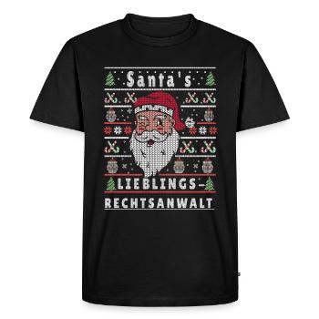 Noël moche L’AVOCAT PRÉFÉRÉ DU PÈRE NOËL - T-shirt Premium bio Homme - noir - Devant - Nico (187cm)