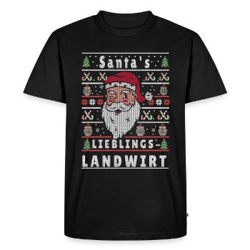 Ugly Christmas SANTA'S FAVORITE FARMER - Men's Premium Organic T-Shirt - black - Front - Nico (187cm)