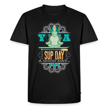 SUP paddleboarding Stand Up Paddle Turtle - T-shirt Premium bio Homme - noir - Devant - Nico (187cm)