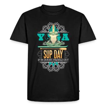 SUP paddle Stand Up Paddle Frog sur - T-shirt Premium bio Homme - noir - Devant - Nico (187cm)
