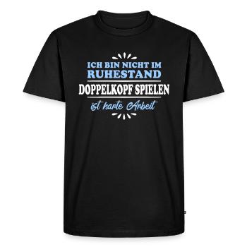 Retirement Retiree Retiree Double Headed Player - Men's Premium Organic T-Shirt - black - Front - Nico (187cm)