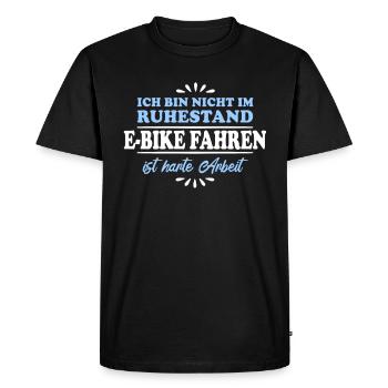 Pensionné Retraité Retraité E-Biking - T-shirt Premium bio Homme - noir - Devant - Nico (187cm)