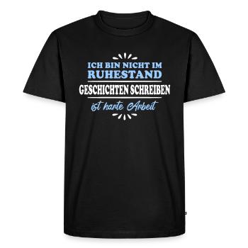 Retirement Retiree Retiree Story Author - Men's Premium Organic T-Shirt - black - Front - Nico (187cm)