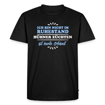 Retirement Pensioner Pensioner Chicken Breeder - Men's Premium Organic T-Shirt - black - Front - Nico (187cm)