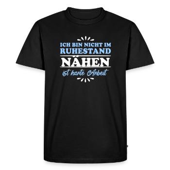 Retraité Retraité Couturière - T-shirt Premium bio Homme - noir - Devant - Nico (187cm)