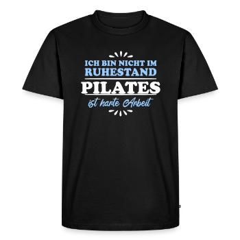 Retraité Retraité Pilates - T-shirt Premium bio Homme - noir - Devant - Nico (187cm)