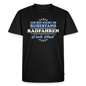 Retirement Pensioner Pensioner Cyclist - Men's Premium Organic T-Shirt - black - Front - Nico (187cm)