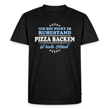 Pensionné Retraité Pizzaïolo - T-shirt Premium bio Homme - noir - Devant - Nico (187cm)