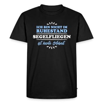 Pensionné Retraité Pilote de planeur - T-shirt Premium bio Homme - noir - Devant - Nico (187cm)