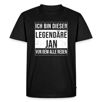 I'm This Legendary Shirt For Jan - Men's Premium Organic T-Shirt - black - Front - Nico (187cm)