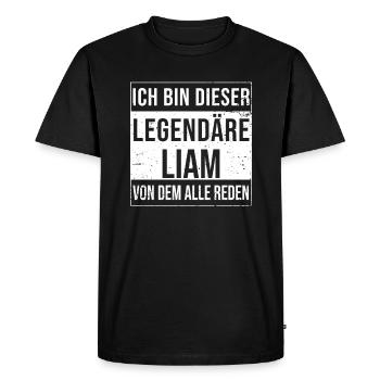 Je suis cette légende pour Liam - T-shirt Premium bio Homme - noir - Devant - Nico (187cm)