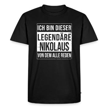 Je suis cette légende pour Saint-Nicolas - T-shirt Premium bio Homme - noir - Devant - Nico (187cm)