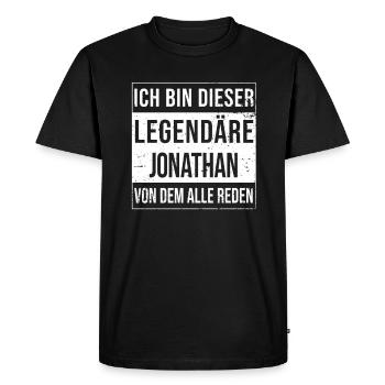 I'm this legendary for Jonathan - Men's Premium Organic T-Shirt - black - Front - Nico (187cm)