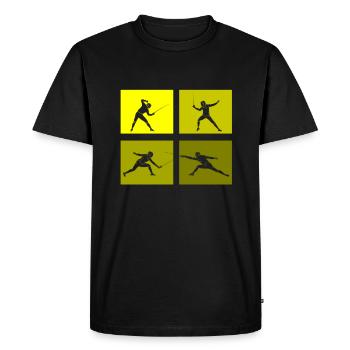 Jeu d’escrime Gamer Jeu d’escrime Escrimeur Escrimeur - T-shirt Premium bio Homme - noir - Devant - Nico (187cm)