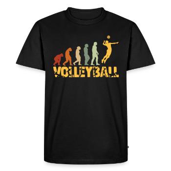Ballon de volley-ball Evolution Joueur de volley-ball Vintage - T-shirt Premium bio Homme - noir - Devant - Nico (187cm)