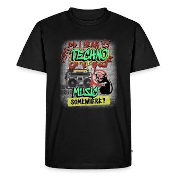Hardcore Rave Music Raver 90s EDM House DJ Rave - Men's Premium Organic T-Shirt - black - Front - Nico (187cm)