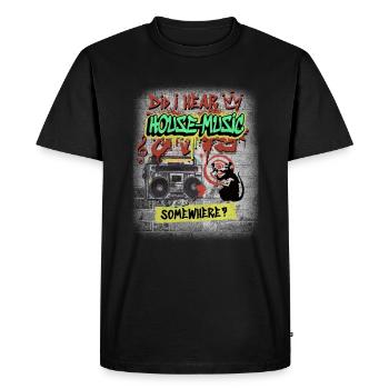 Hardcore Musique Rave Raver Années 90 EDM DJ Rave Techno - T-shirt Premium bio Homme - noir - Devant - Nico (187cm)