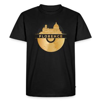 Disque Vinyle Disco Musique Skyline-Florence - T-shirt Premium bio Homme - noir - Devant - Nico (187cm)