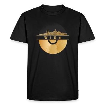 Disque vinyle - Skyline-Autriche-Vienne - T-shirt Premium bio Homme - noir - Devant - Nico (187cm)