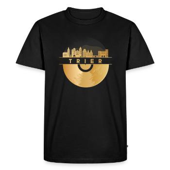 Vinyl Record Music Skyline-Trier - Men's Premium Organic T-Shirt - black - Front - Nico (187cm)