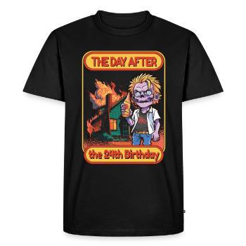 Dictons amusants Années 24e anniversaire - T-shirt Premium bio Homme - noir - Devant - Nico (187cm)
