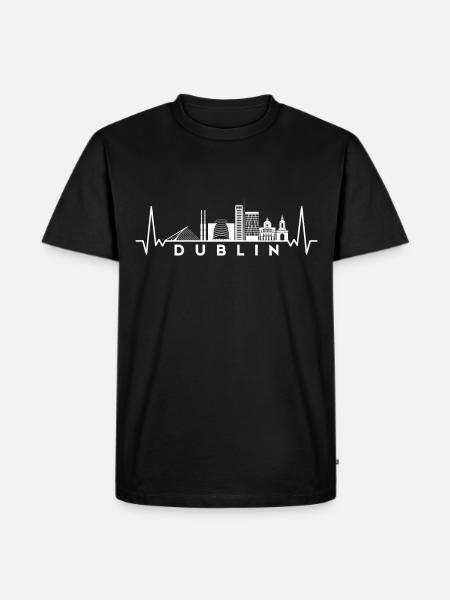 Heartbeat Skyline UK Dublin - Men's Premium Organic T-Shirt - black