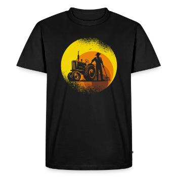 Ferme agricole agricole des années 70 Vintage - T-shirt Premium bio Homme - noir - Devant - Nico (187cm)